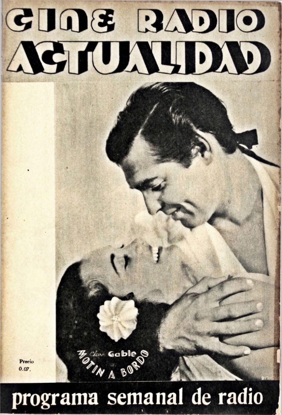 CINE RADIO ACTUALIDAD magazine side cover Issue 21 6 November 1936