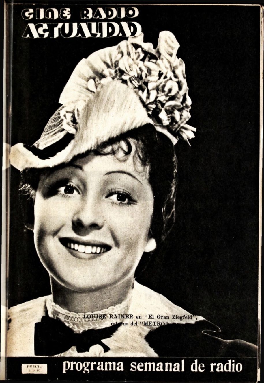 CINE RADIO ACTUALIDAD magazine side cover  Vol 2 No  33 29 January 1937