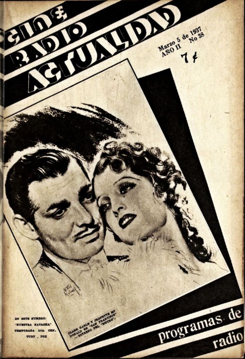 CINE RADIO ACTUALIDAD magazine side cover  Vol 2 No  38 5 March 1937