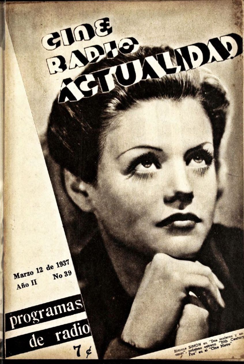CINE RADIO ACTUALIDAD magazine side cover  Vol 2 No  39 12 March 1937