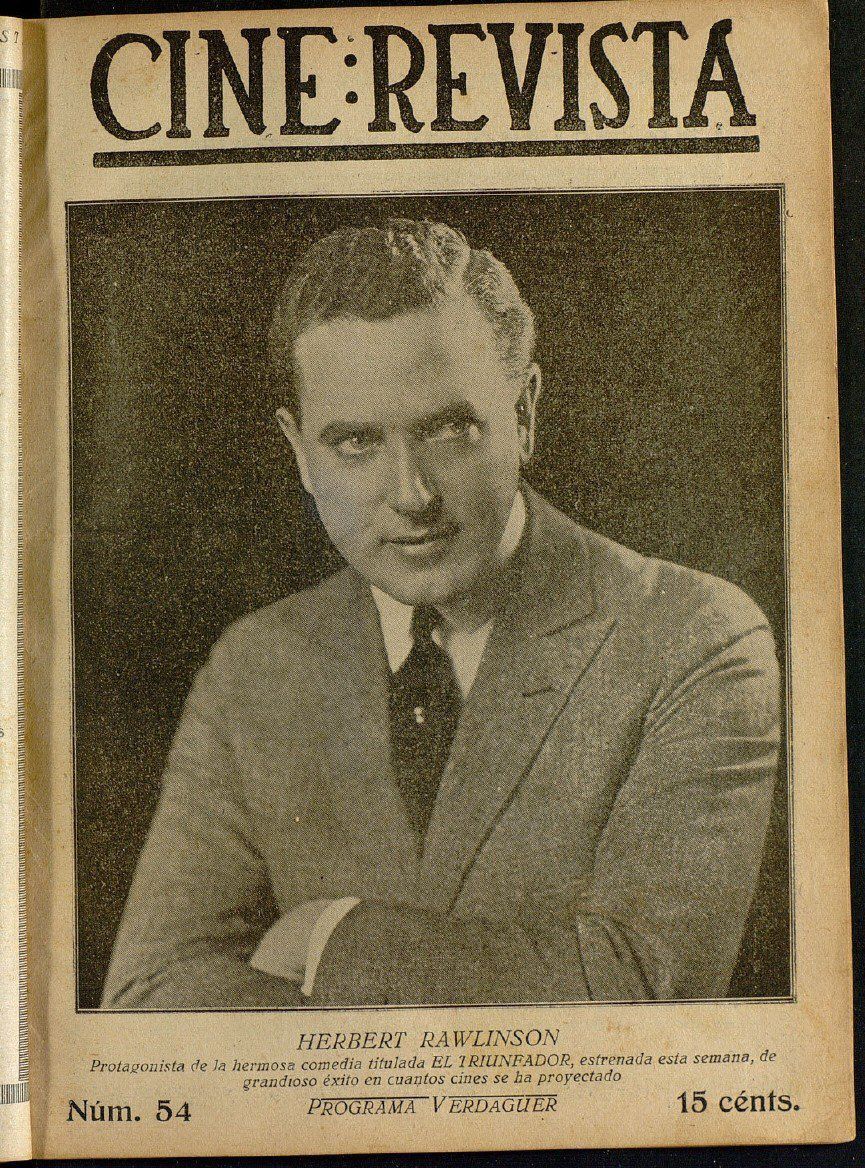 CINE-REVISTA magazine side cover Issue 54 14 October 1922