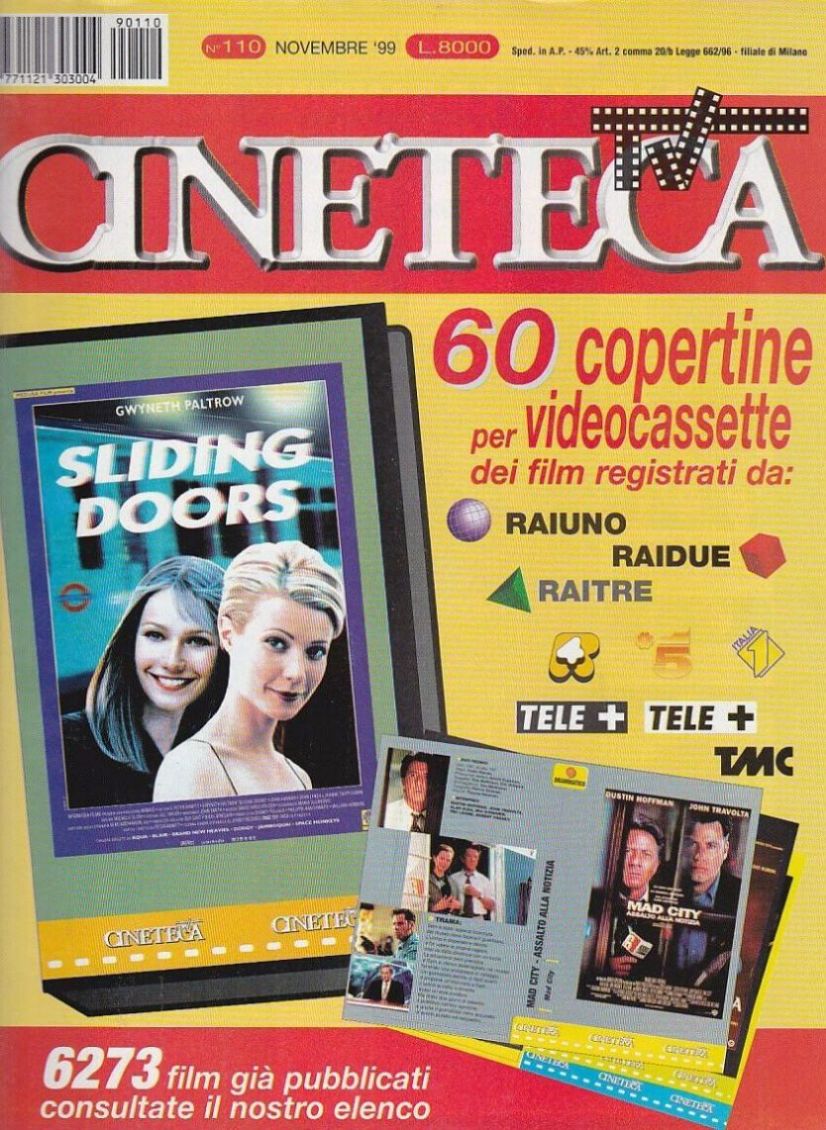 CINETECA TV magazine side cover Issue 110  November 1999