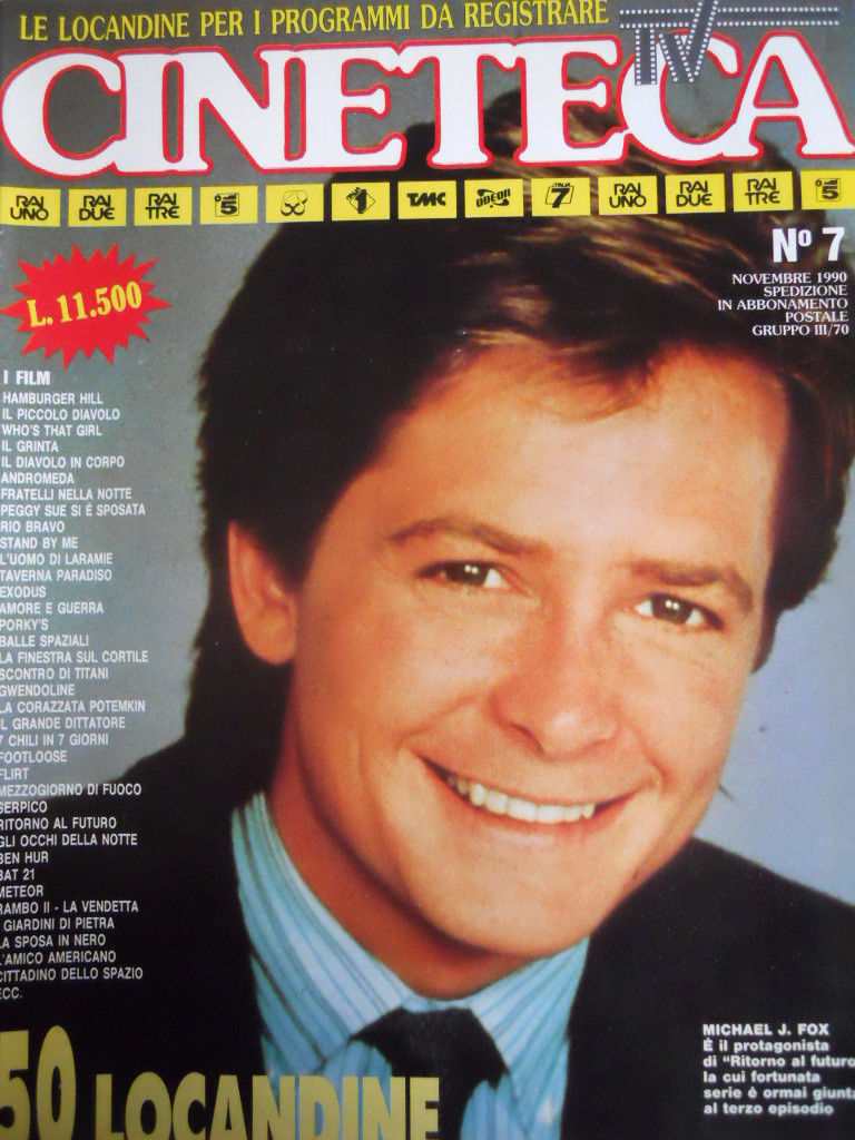 CINETECA TV magazine side cover Issue 7 November 1990