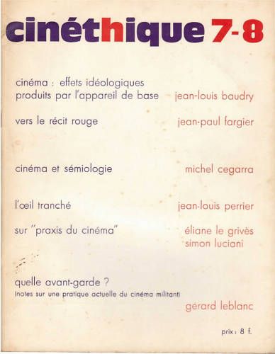 CINETHIQUE magazine cover Issue 7/8 March 1970