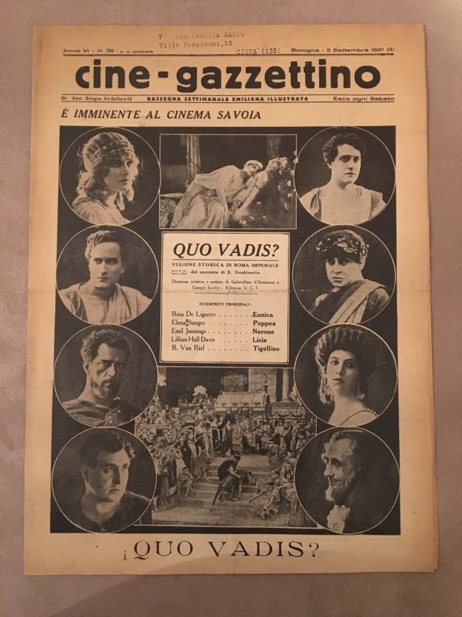 CINE-GAZZETTINO magazine side cover 5 September 1931