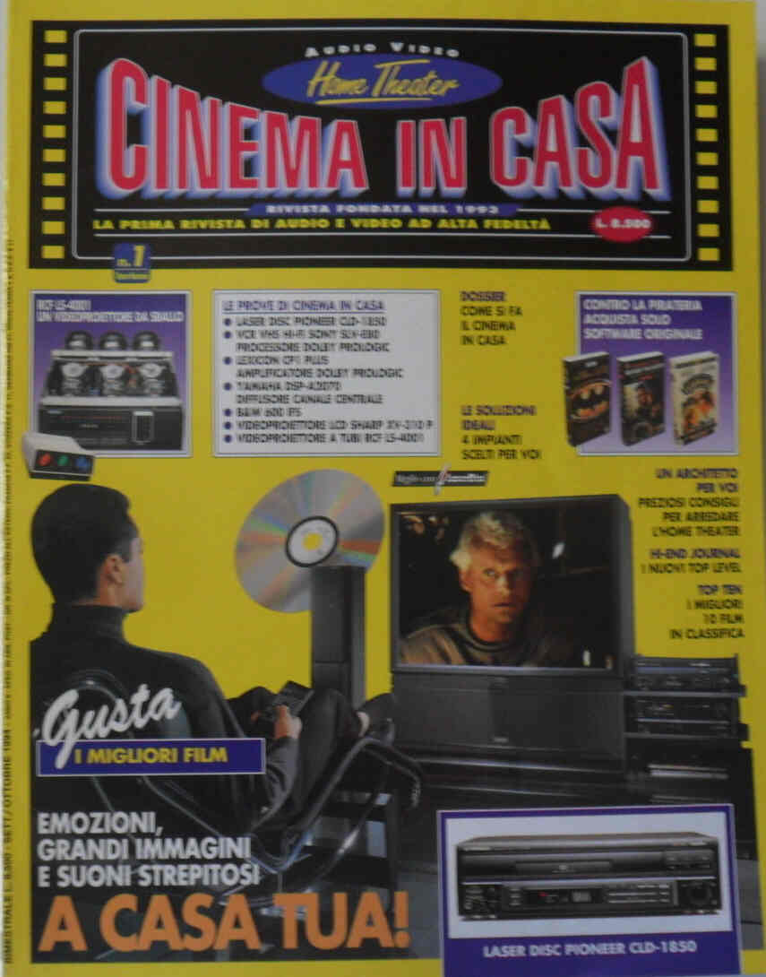 CINEMA IN CASA magazine side cover Issue 1  1994