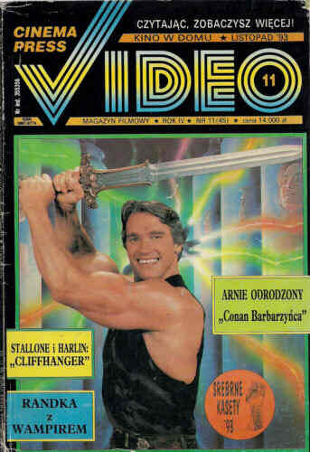 CINEMA PRESS VIDEO magazine side cover Issue 45 November 1993