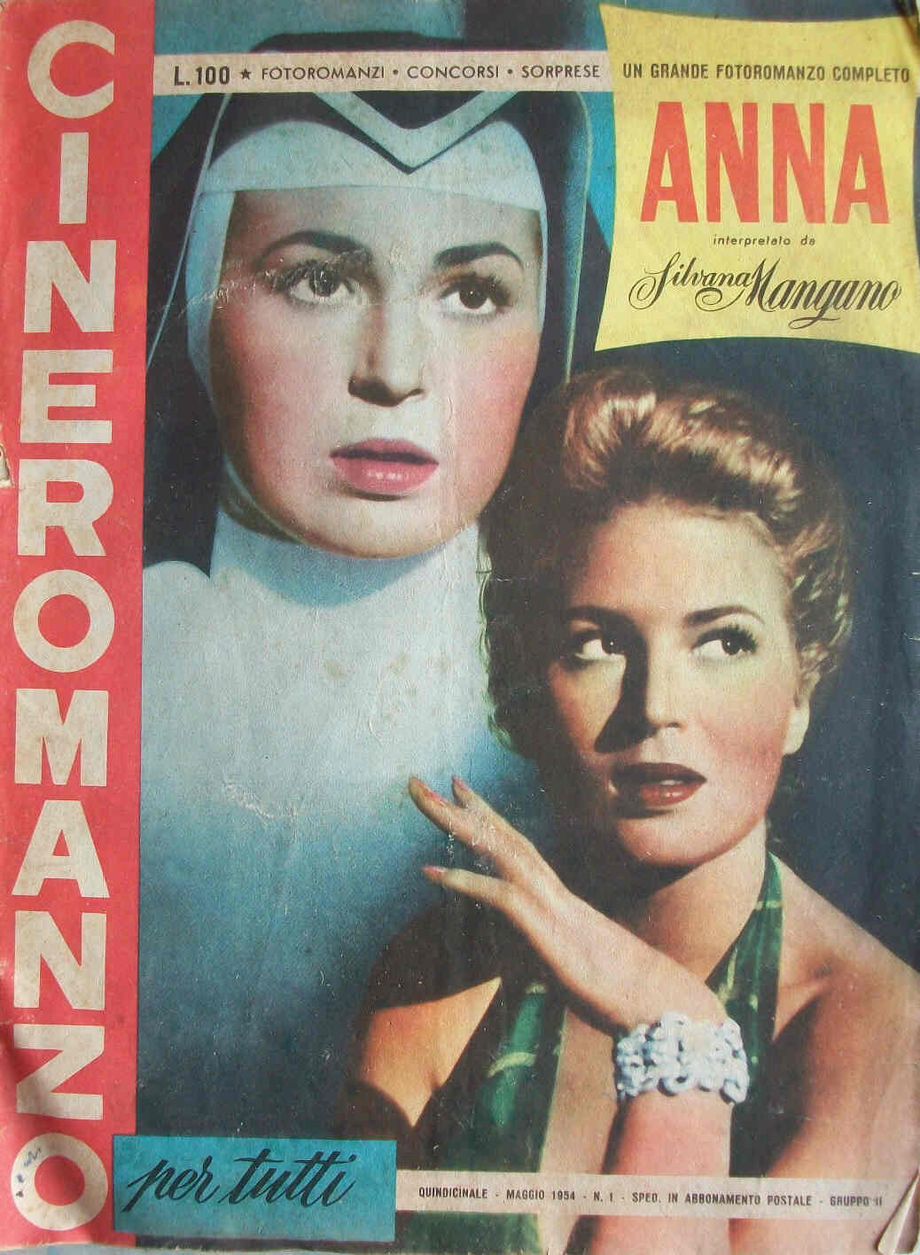 CINEROMANZO PER TUTTI magazine cover Issue 1 May 1954