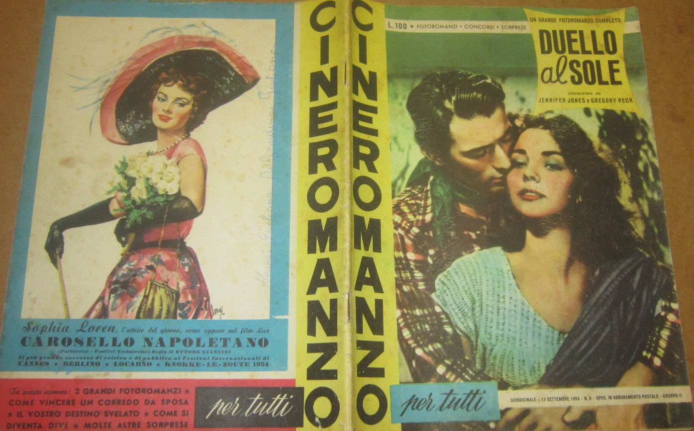 CINEROMANZO PER TUTTI magazine cover Issue 8 13 September 1954