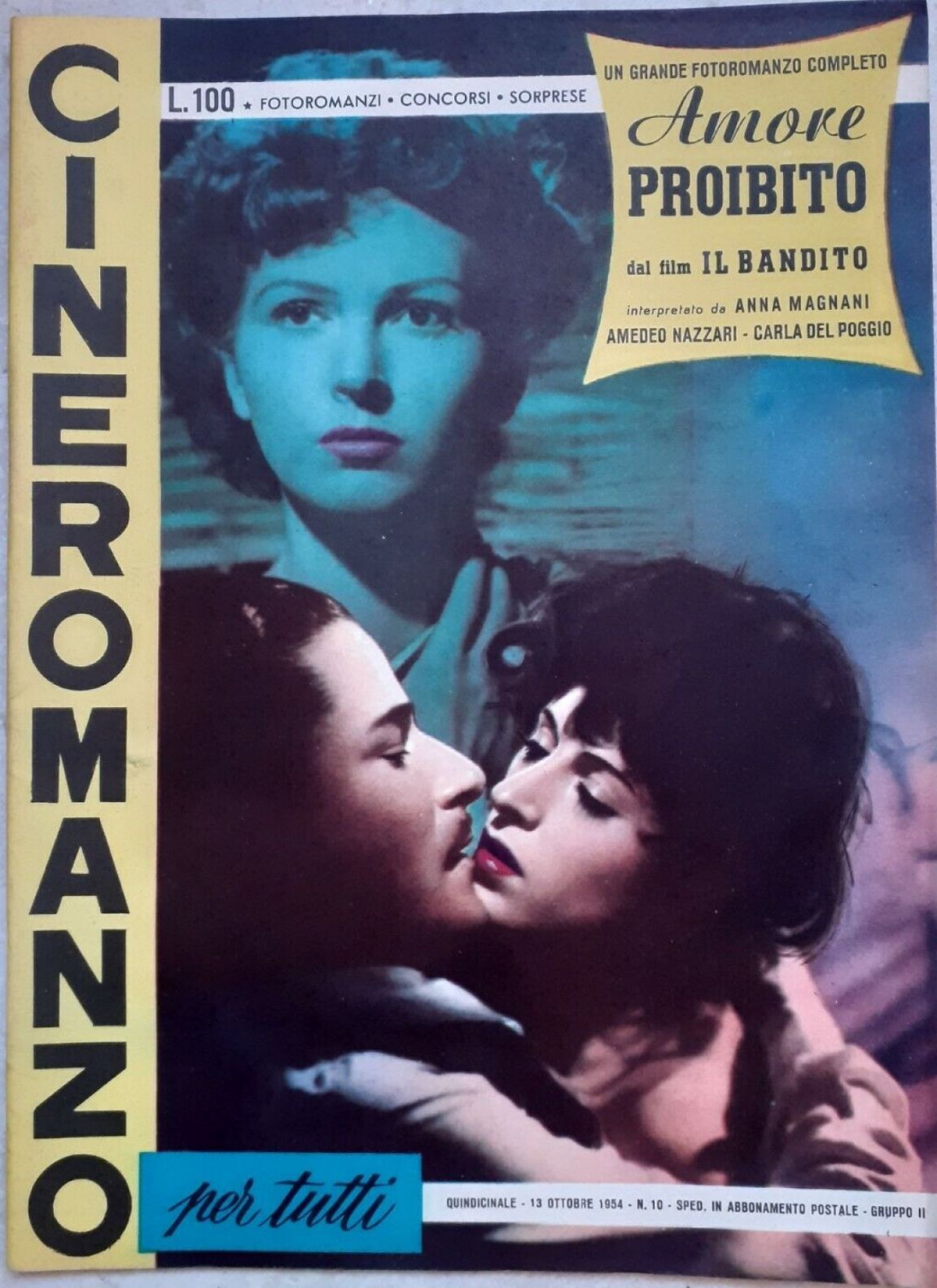 CINEROMANZO PER TUTTI magazine cover Issue 10 13 October 1954
