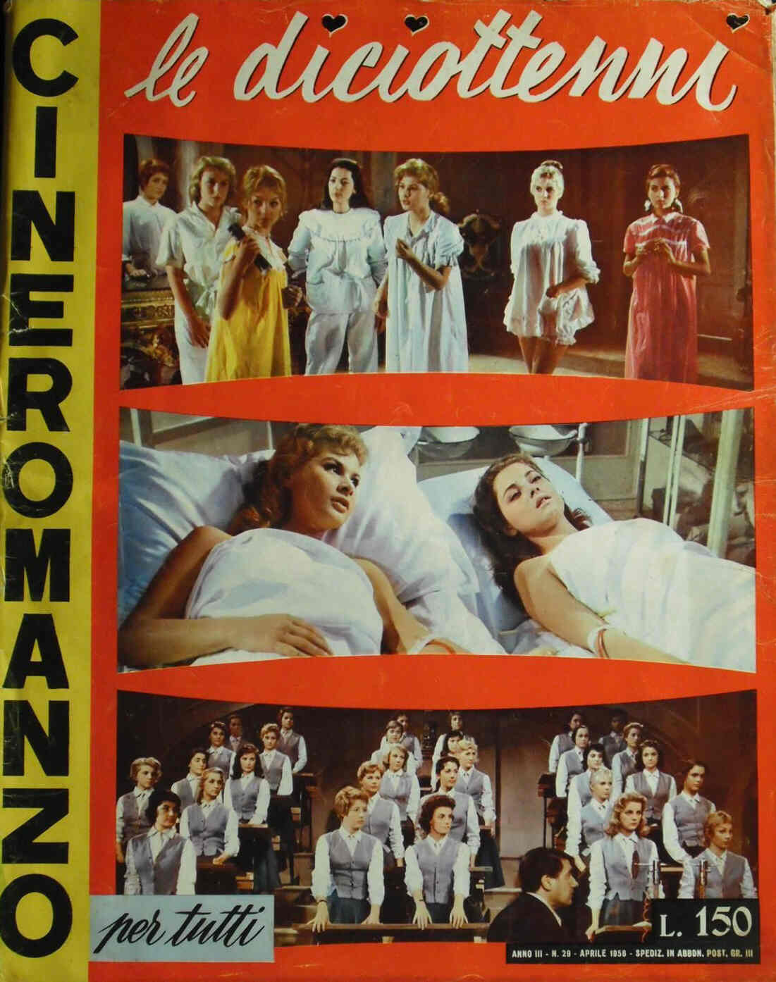 CINEROMANZO PER TUTTI magazine cover Issue 29 April 1956