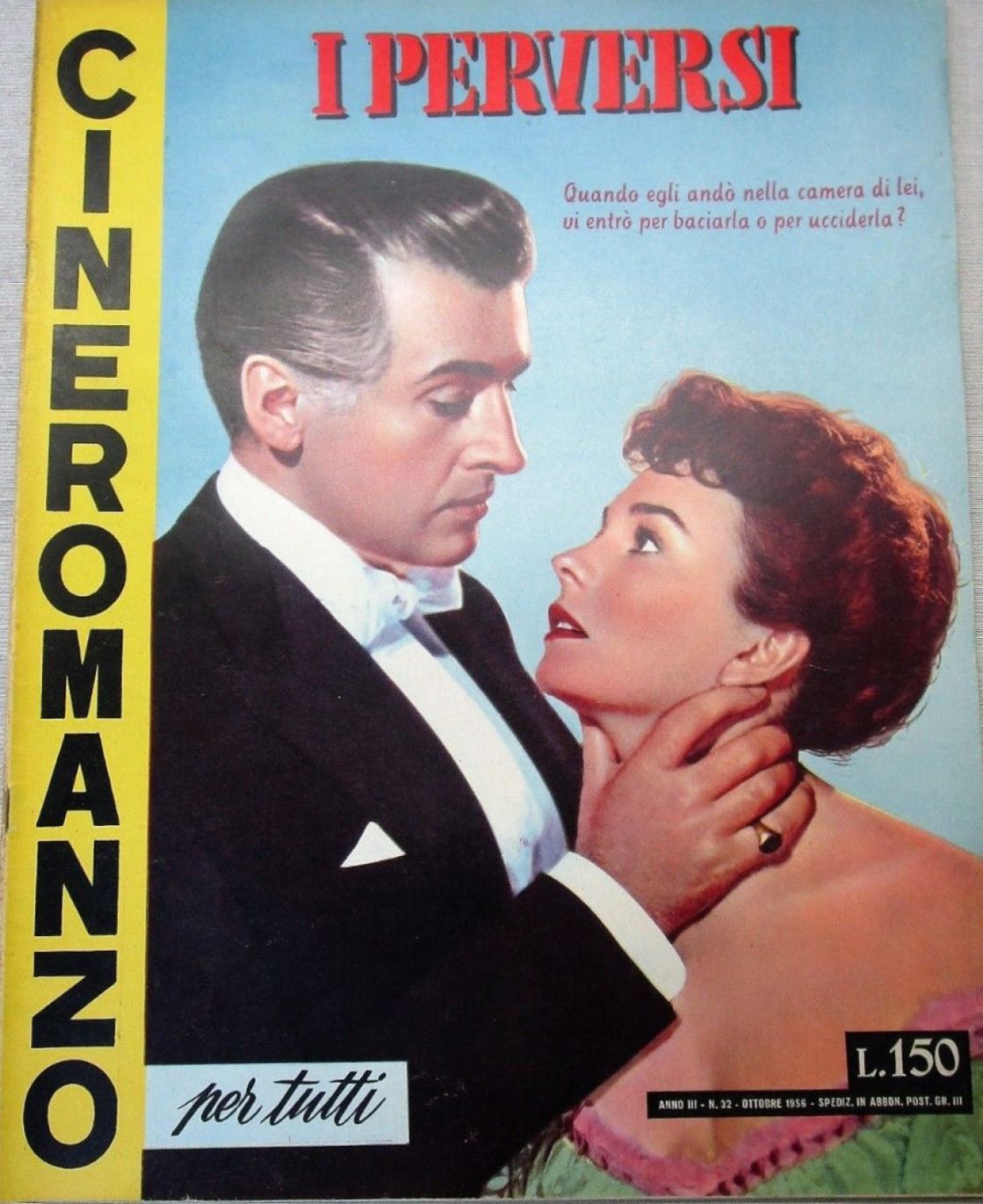 CINEROMANZO PER TUTTI magazine cover Issue 32  October 1956