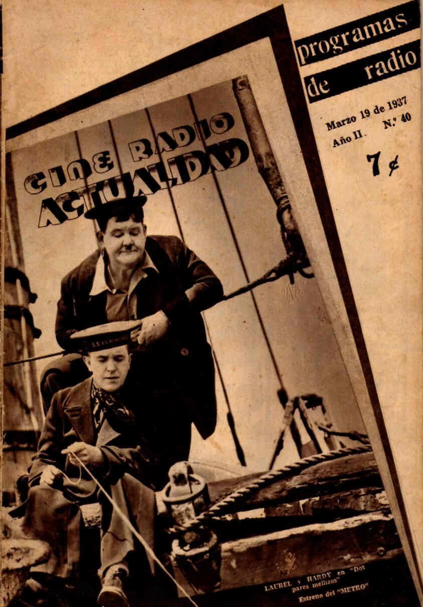 CINE RADIO ACTUALIDAD magazine side cover  Vol 2 No  40 19 March 1937
