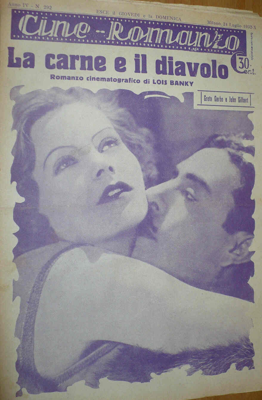 CINE ROMANZO magazine side cover Issue 292 24 July 1932