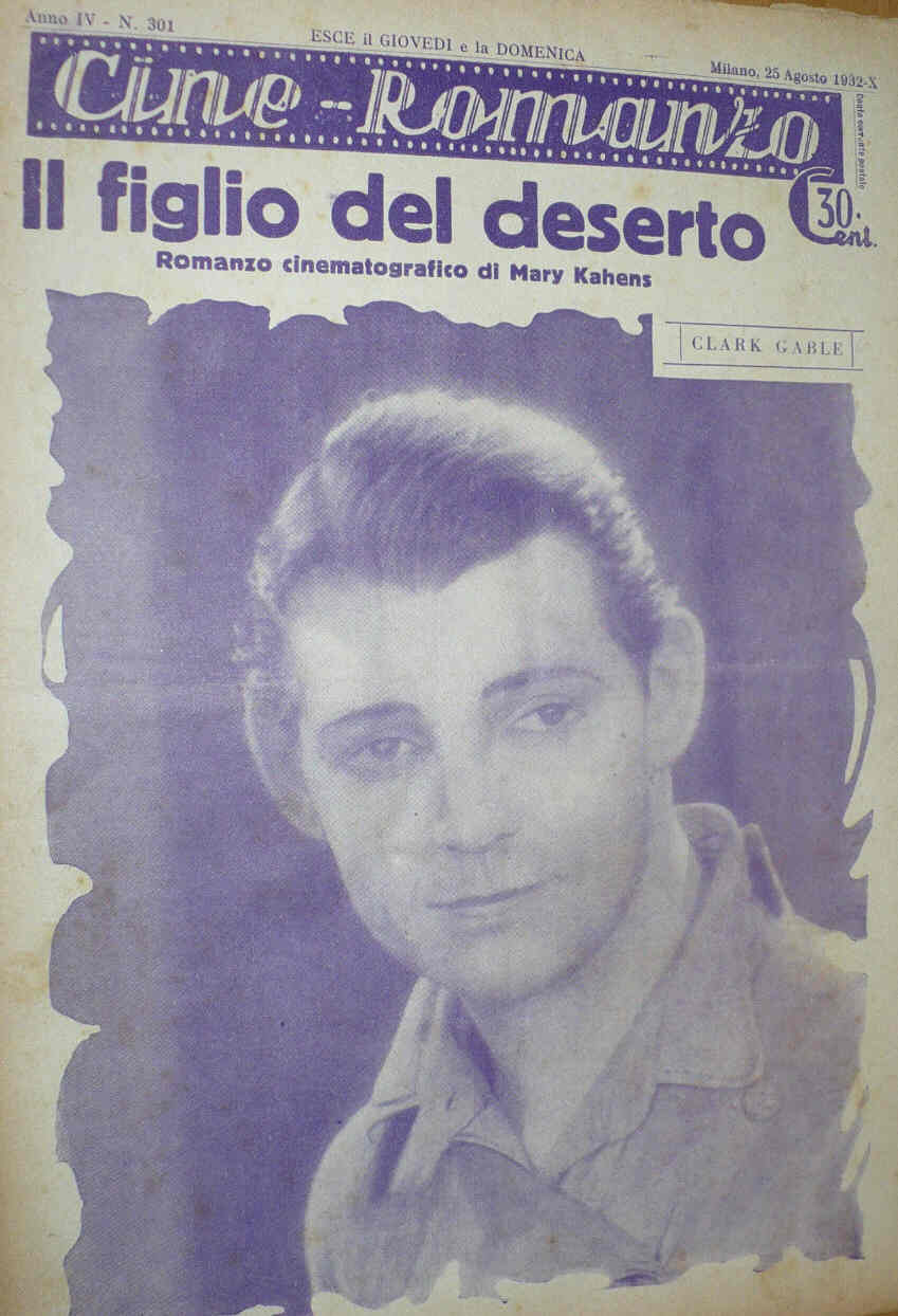 CINE ROMANZO magazine side cover Issue 301 25 August 1932