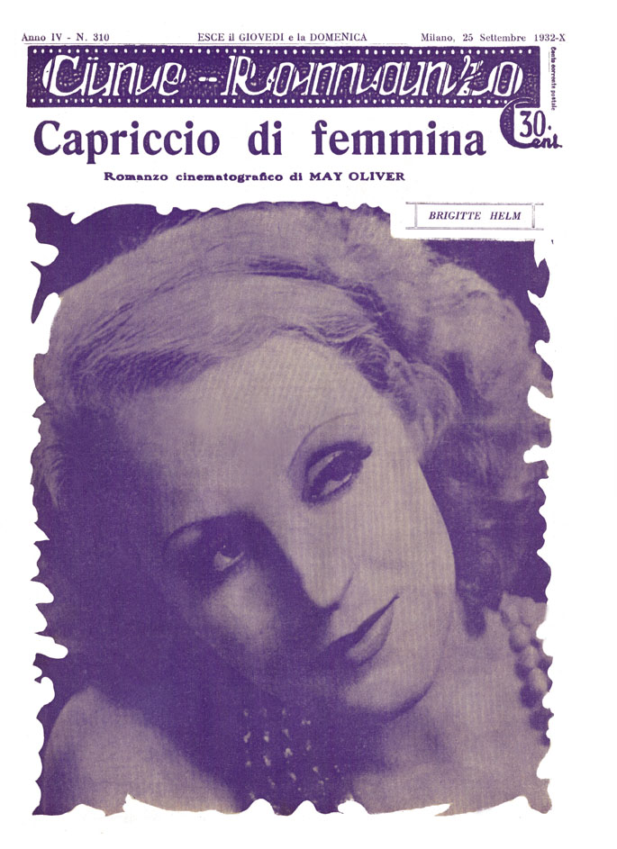 CINE ROMANZO magazine side cover Issue 310 25 September 1932