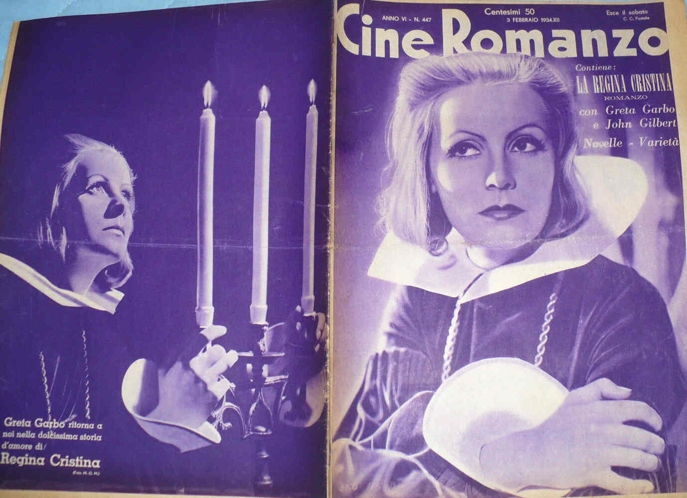 CINE ROMANZO magazine side cover Issue 447 3 February 1934