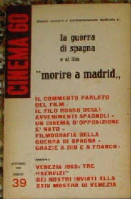 CINEMASESSANTA magazine cover Issue 39 September 1963