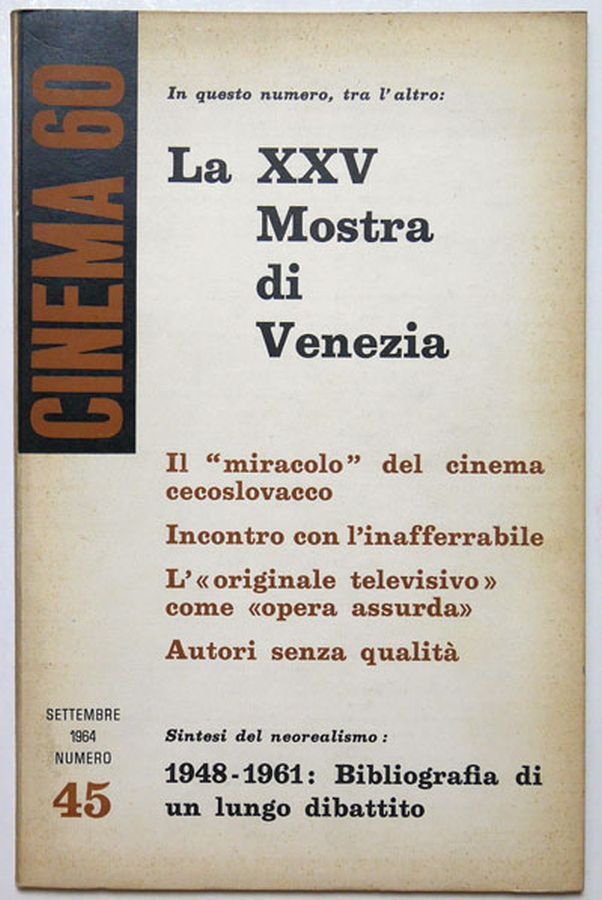 CINEMASESSANTA magazine cover Issue 45  September 1964