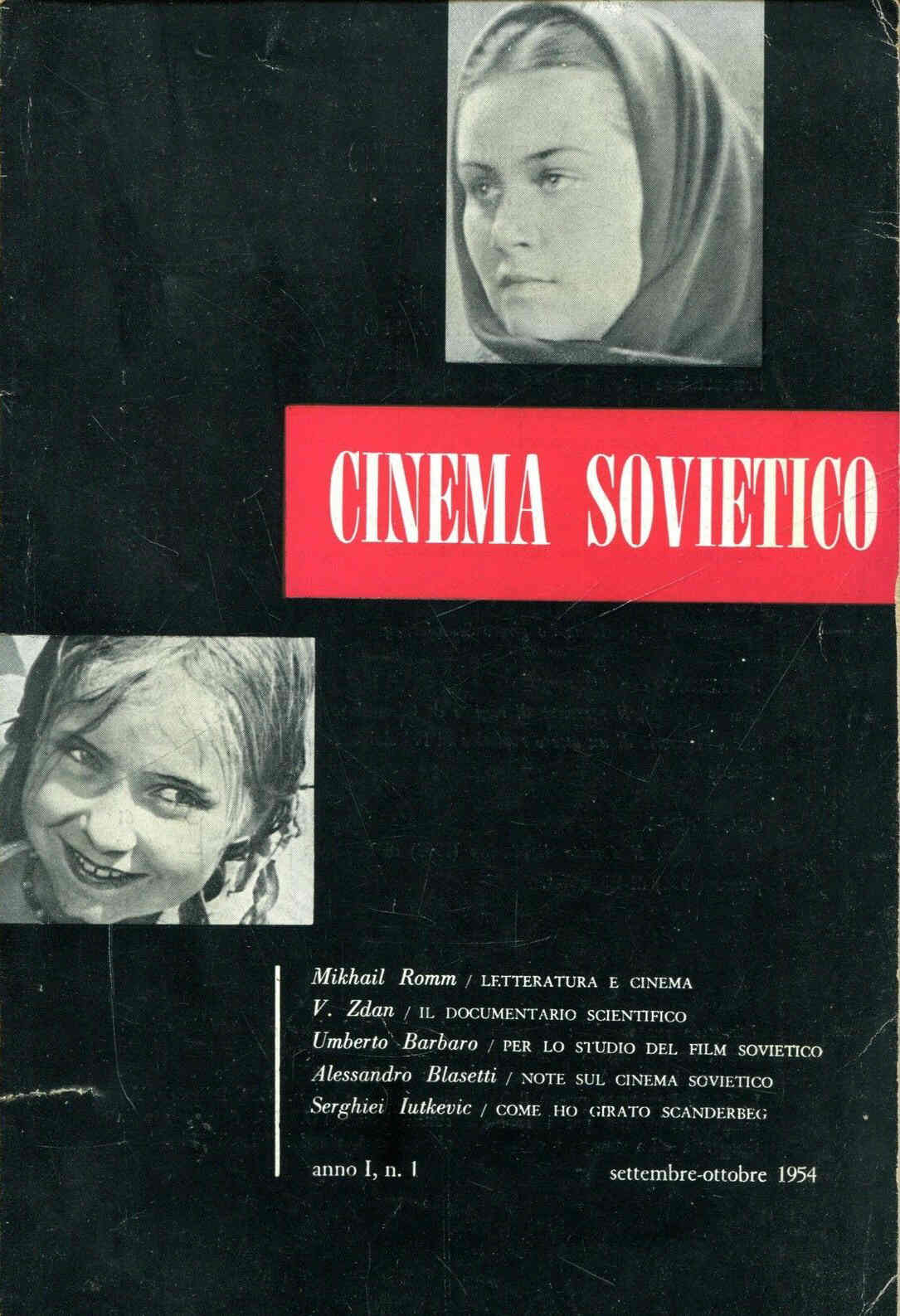 CINEMA SOVIETICO magazine cover Issue 1 September/October 1954
