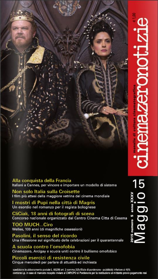 CINEMAZERO NOTIZIE magazine side cover May 2015