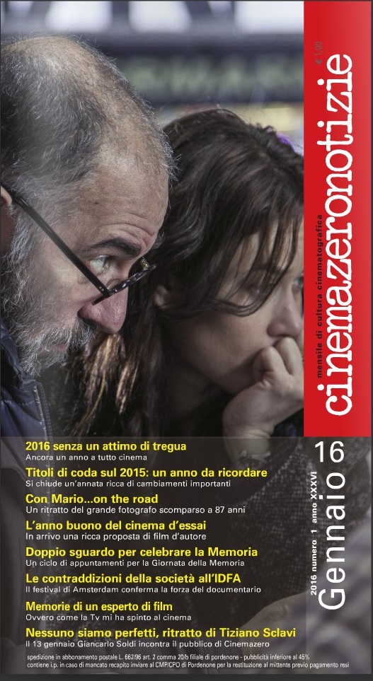 CINEMAZERO NOTIZIE magazine side cover January 2016