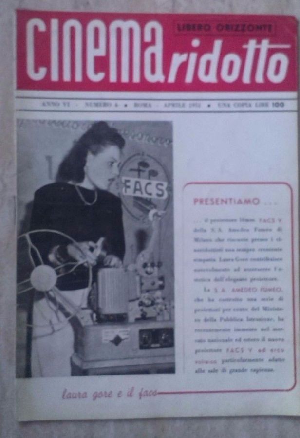 CINEMA RIDOTTO magazine cover  April 1951