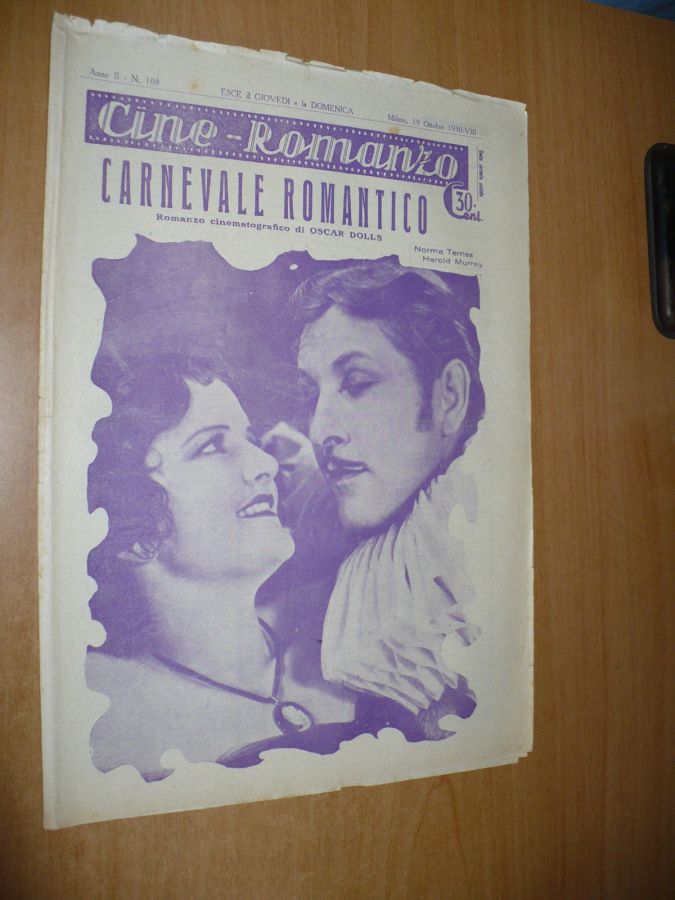 CINE ROMANZO magazine side cover Issue 108 19 October 1930