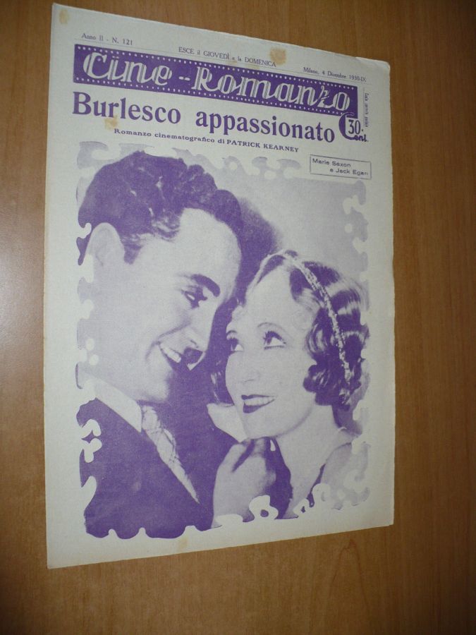 CINE ROMANZO magazine side cover Issue 121 4 December 1930