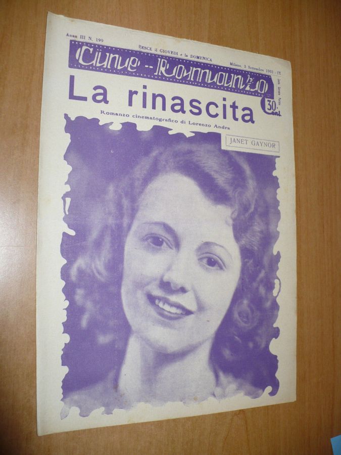 CINE ROMANZO magazine side cover Issue 199 3 September 1931