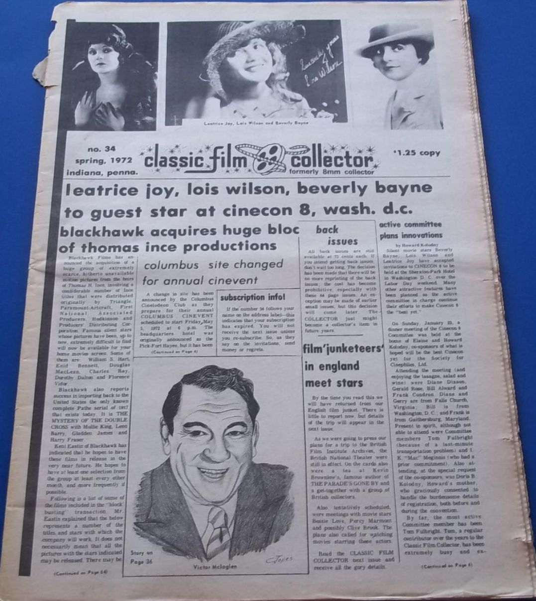 CLASSIC IMAGES magazine side cover Issue 34 Spring 1972