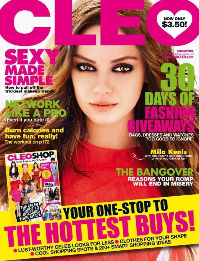 CLEO SINGAPORE magazine side cover  September 2012