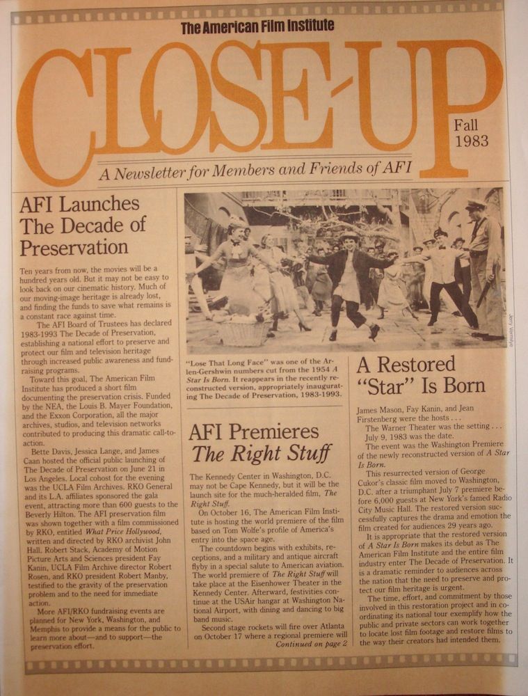 CLOSE-UP (AFI) magazine cover Fall 1983