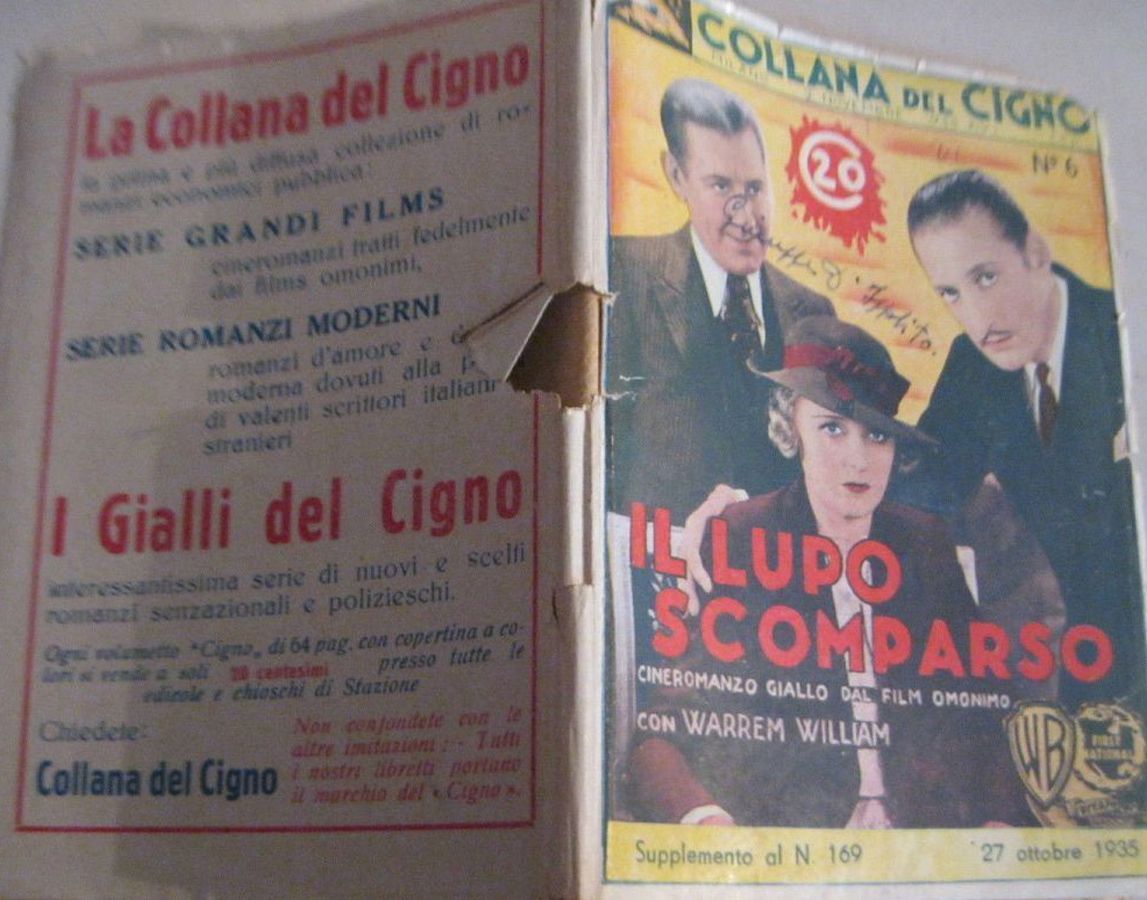 COLLANA DEL CIGNO magazine side cover Issue 169 27 October 1935