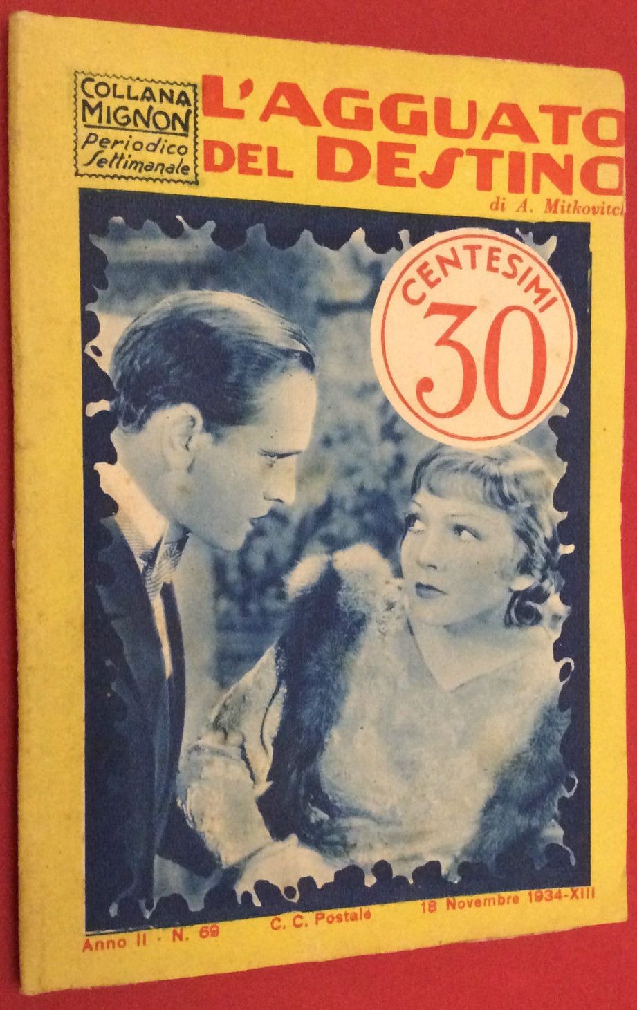 COLLANA MIGNON magazine side cover Issue 69 18 November 1934