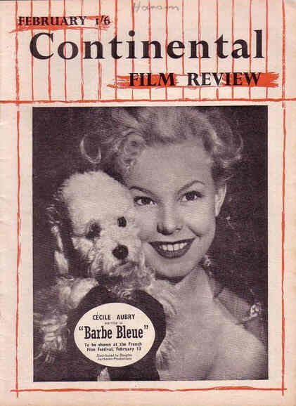 CONTINENTAL FILM REVIEW magazine side cover Issue 4 February 1953