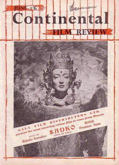 CONTINENTAL FILM REVIEW magazine side cover Issue 8 June 1953