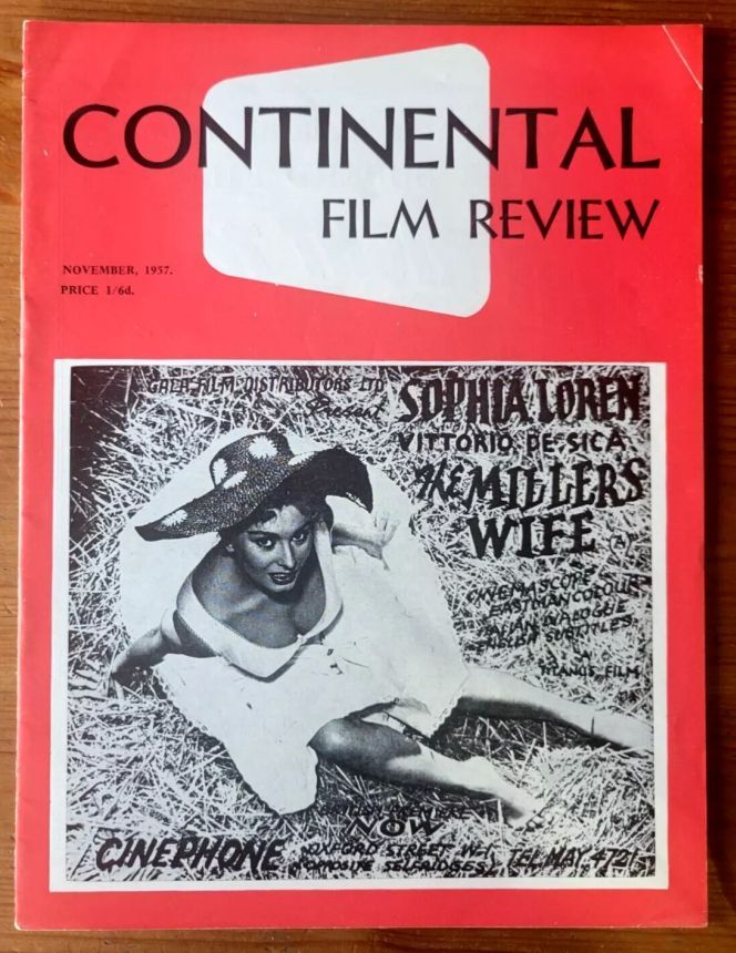 CONTINENTAL FILM REVIEW magazine side cover Issue 61 November 1957