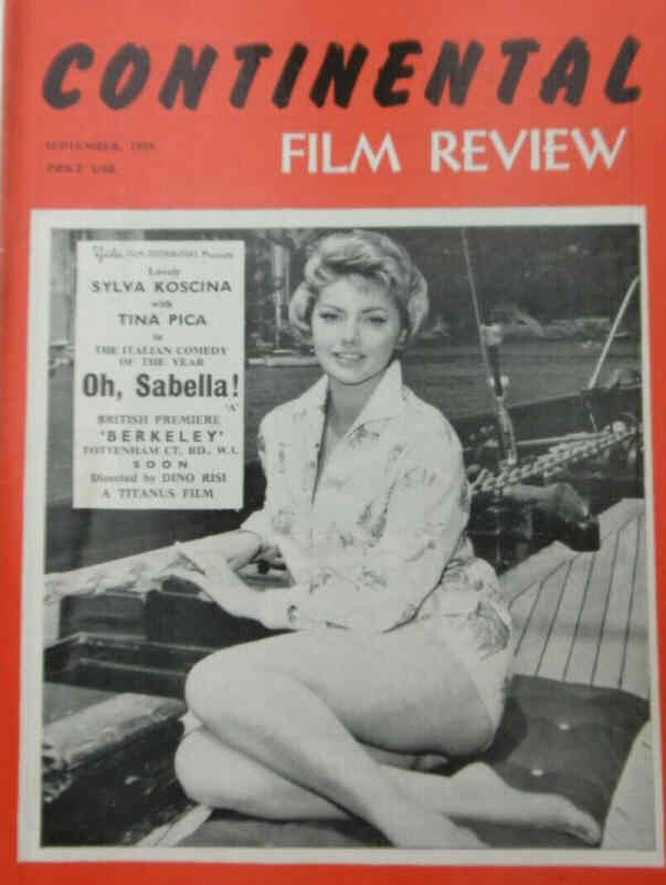CONTINENTAL FILM REVIEW magazine side cover Issue 83 September 1959