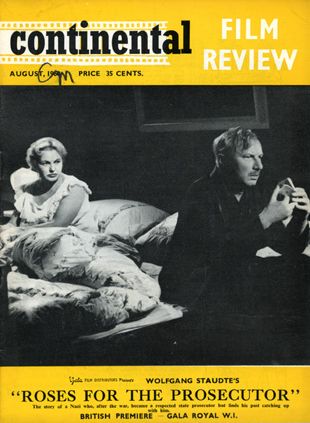 CONTINENTAL FILM REVIEW magazine side cover Issue 93 July 1960