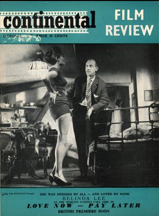 CONTINENTAL FILM REVIEW magazine side cover Issue 95 September 1960
