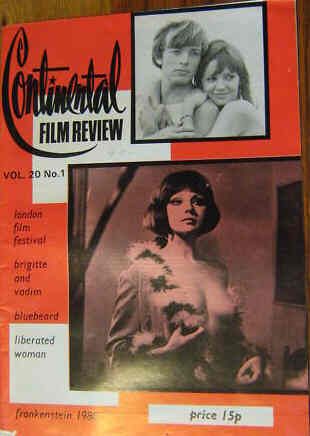 CONTINENTAL FILM REVIEW magazine side cover Issue 241  Vol 20 # 1 November 1972