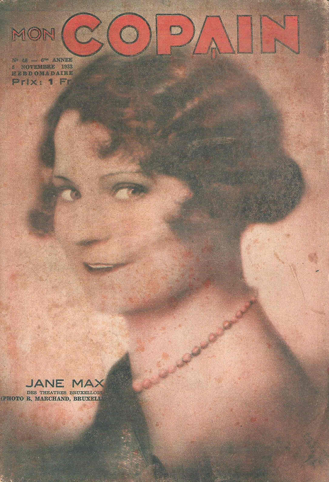 MON COPAIN magazine side cover Issue 48 6 November 1933