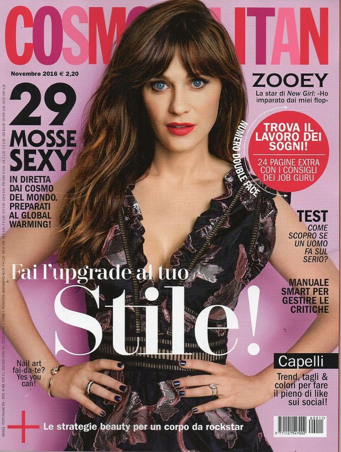 COSMOPOLITAN ITALY magazine side cover  November 2016