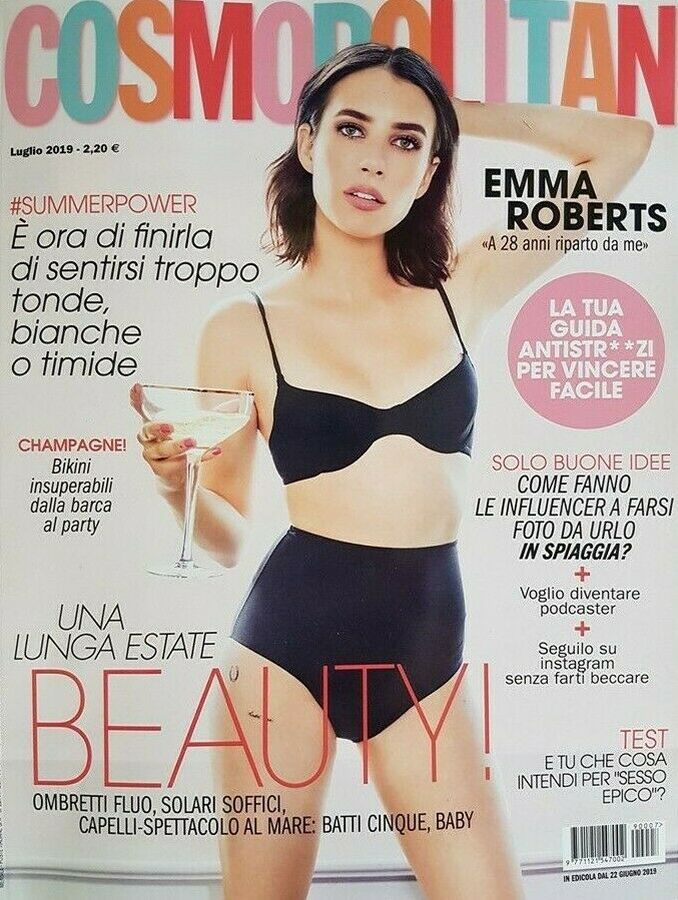 COSMOPOLITAN ITALY magazine side cover  July 2019