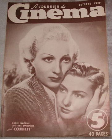 COURRIER DU CINEMA |LE magazine cover October 1939