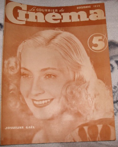COURRIER DU CINEMA |LE magazine cover December 1939