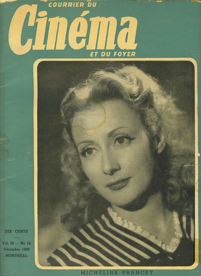 COURRIER DU CINEMA |LE magazine cover December 1949