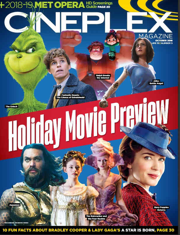 CINEPLEX magazine cover  October 2018