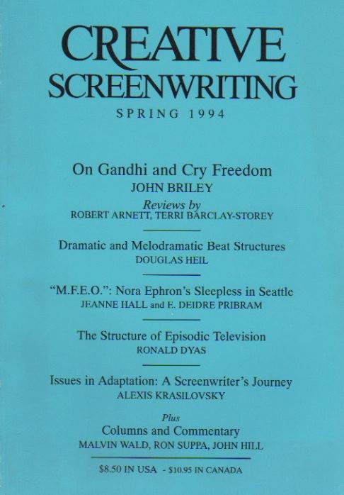 CREATIVE SCREENWRITING magazine side cover Issue 1  Vol 1 # 1 Spring 1994
